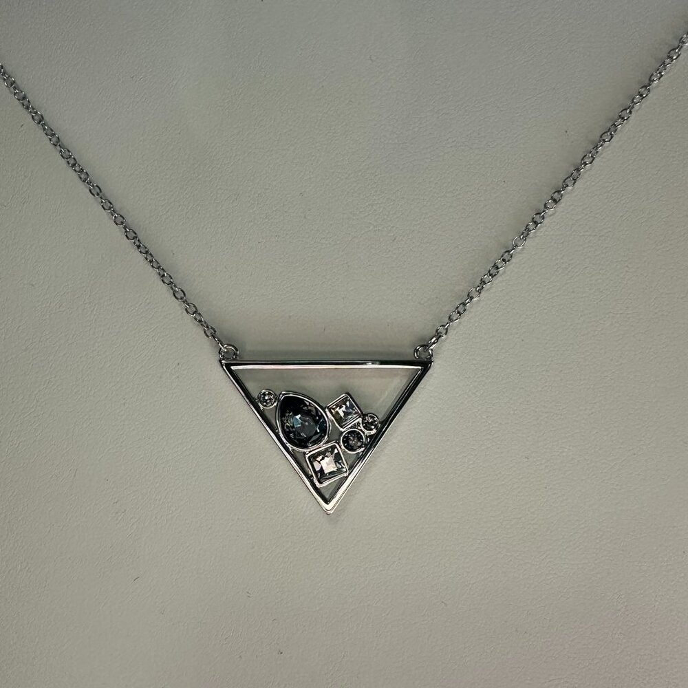 Touchstone Crystal by Swarovski Silver Tone High Point Necklace
